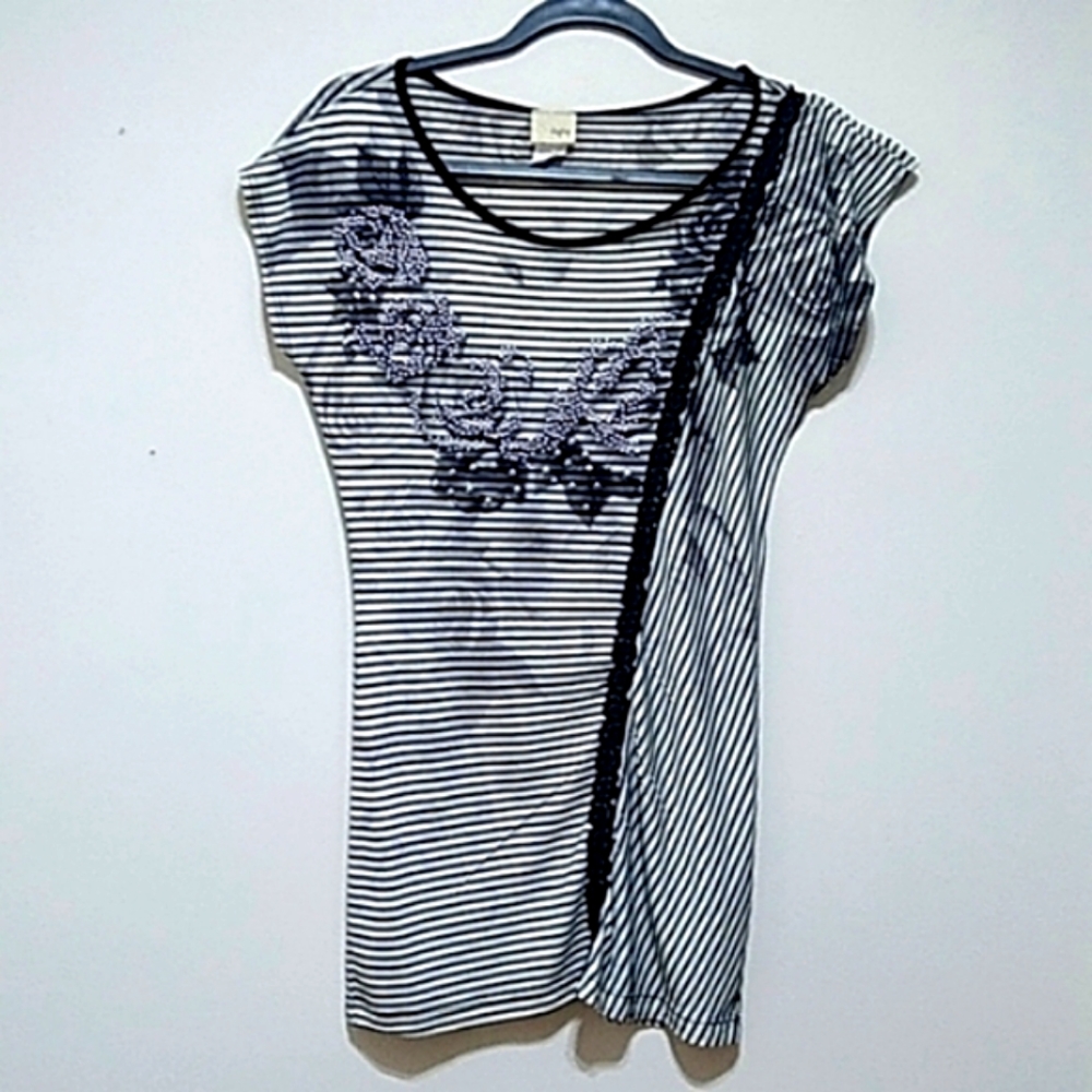 Daytrip Rose And Stripe Print Top